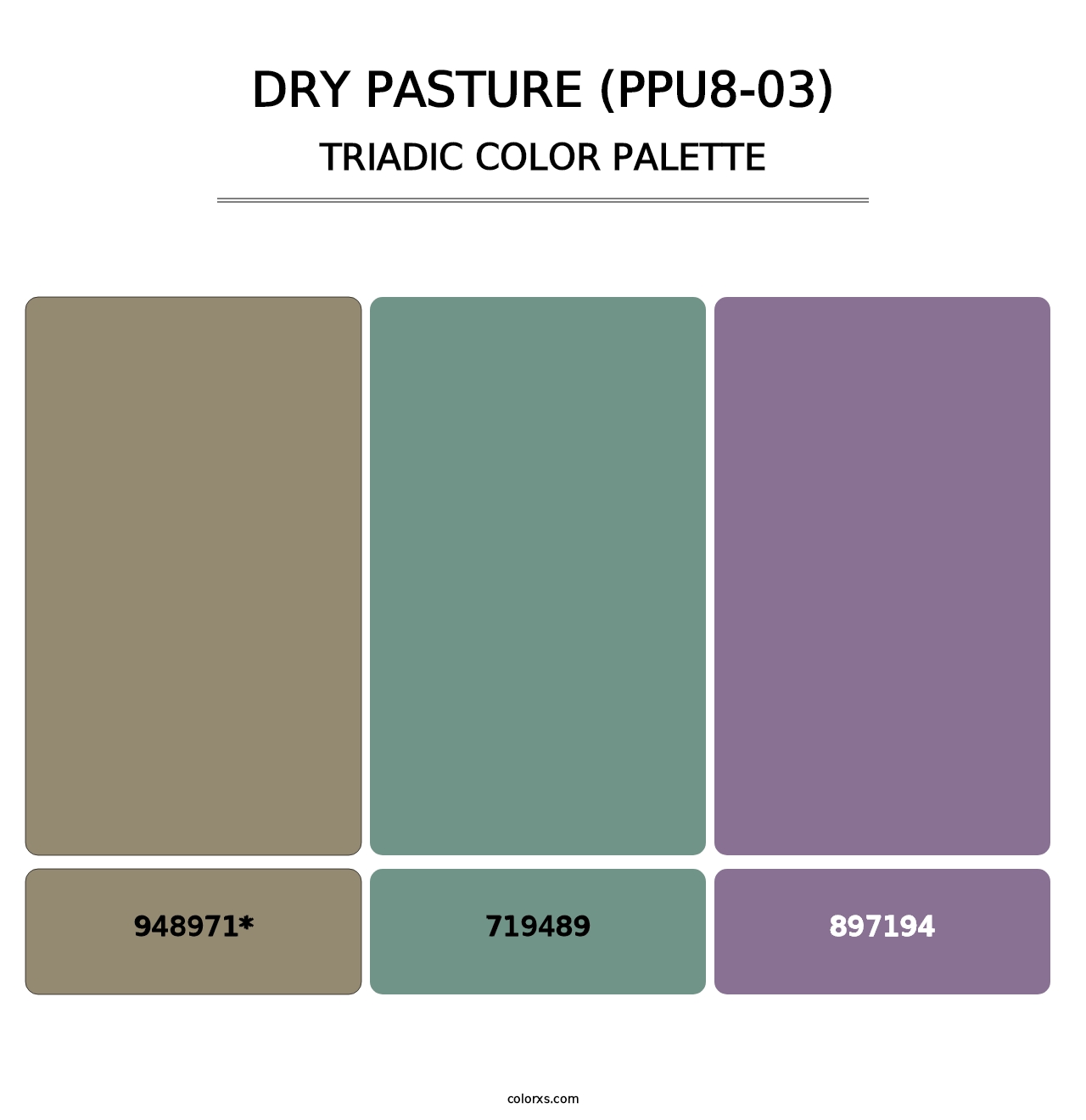 Dry Pasture (PPU8-03) - Triadic Color Palette
