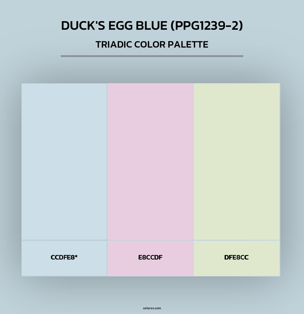 Duck's Egg Blue (PPG1239-2) - Triadic Color Palette