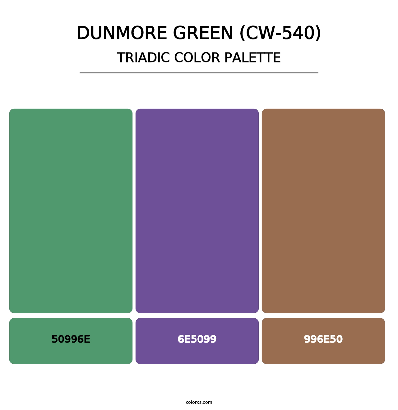Dunmore Green (CW-540) - Triadic Color Palette
