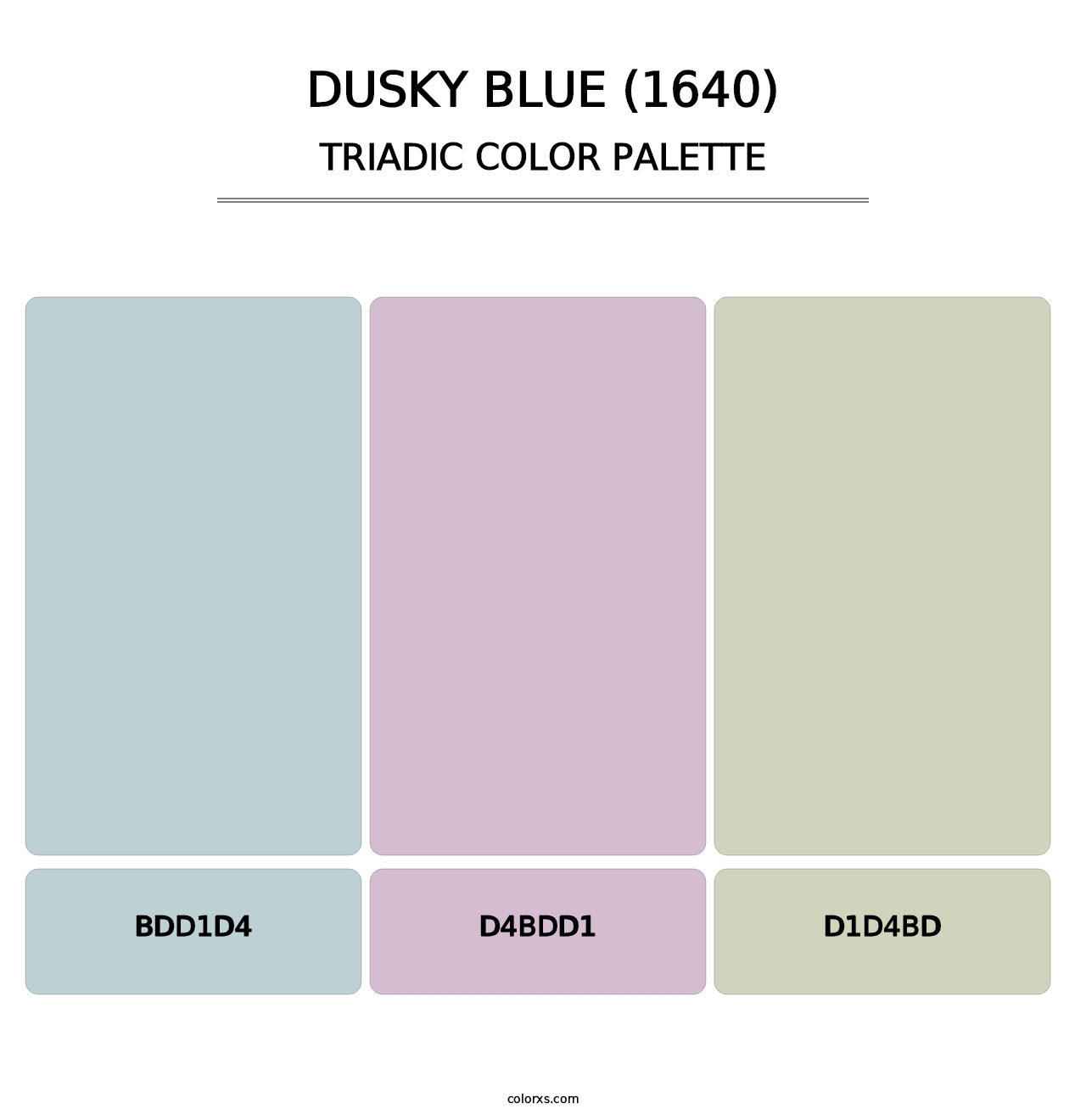 Dusky Blue (1640) - Triadic Color Palette