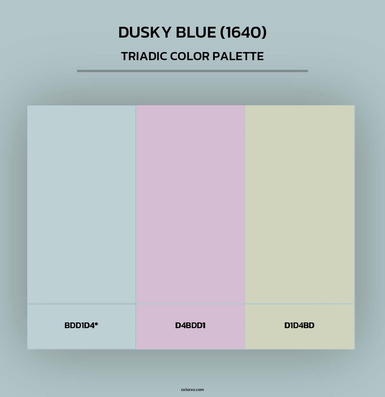Dusky Blue (1640) - Triadic Color Palette