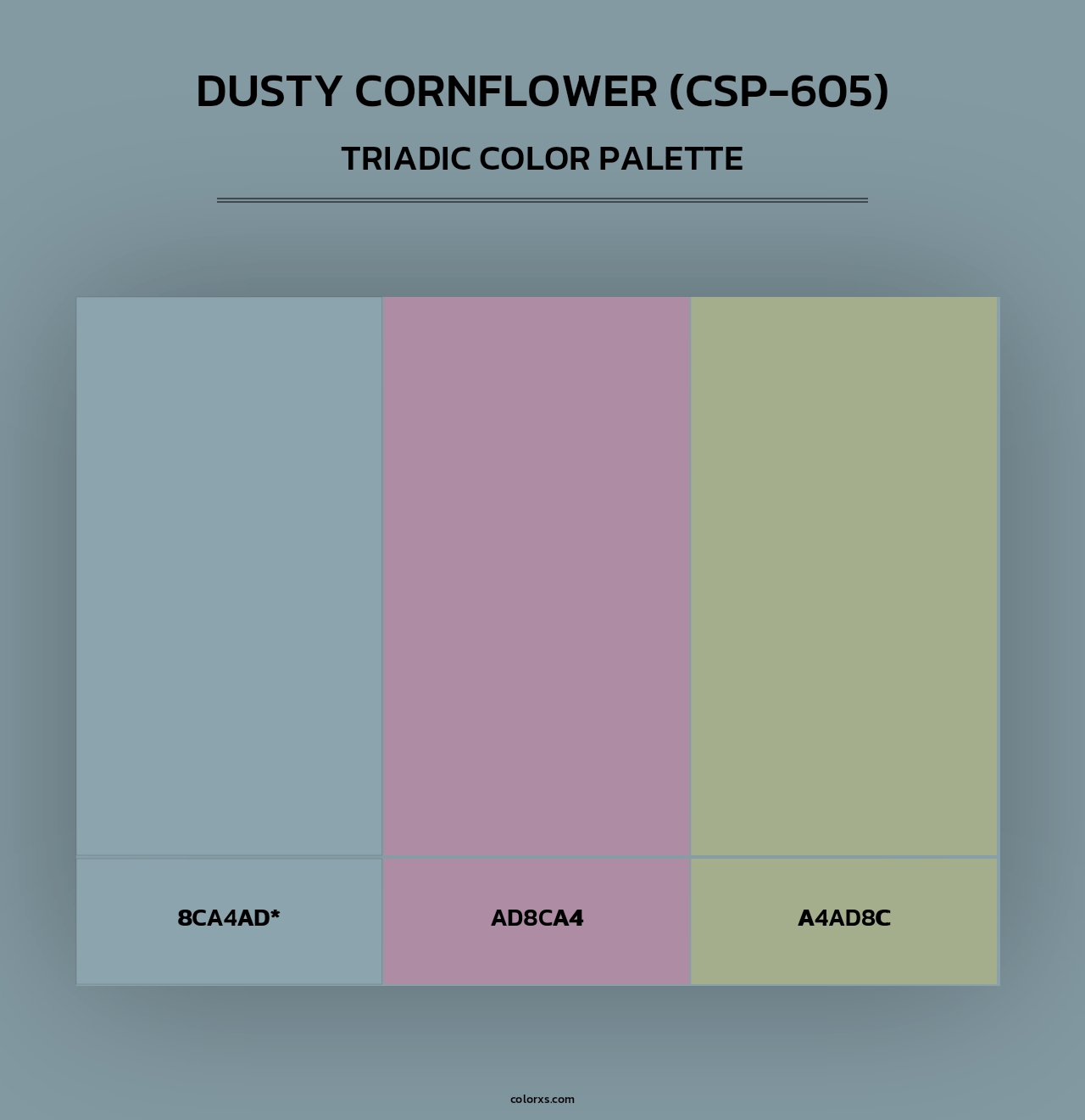 Dusty Cornflower (CSP-605) - Triadic Color Palette