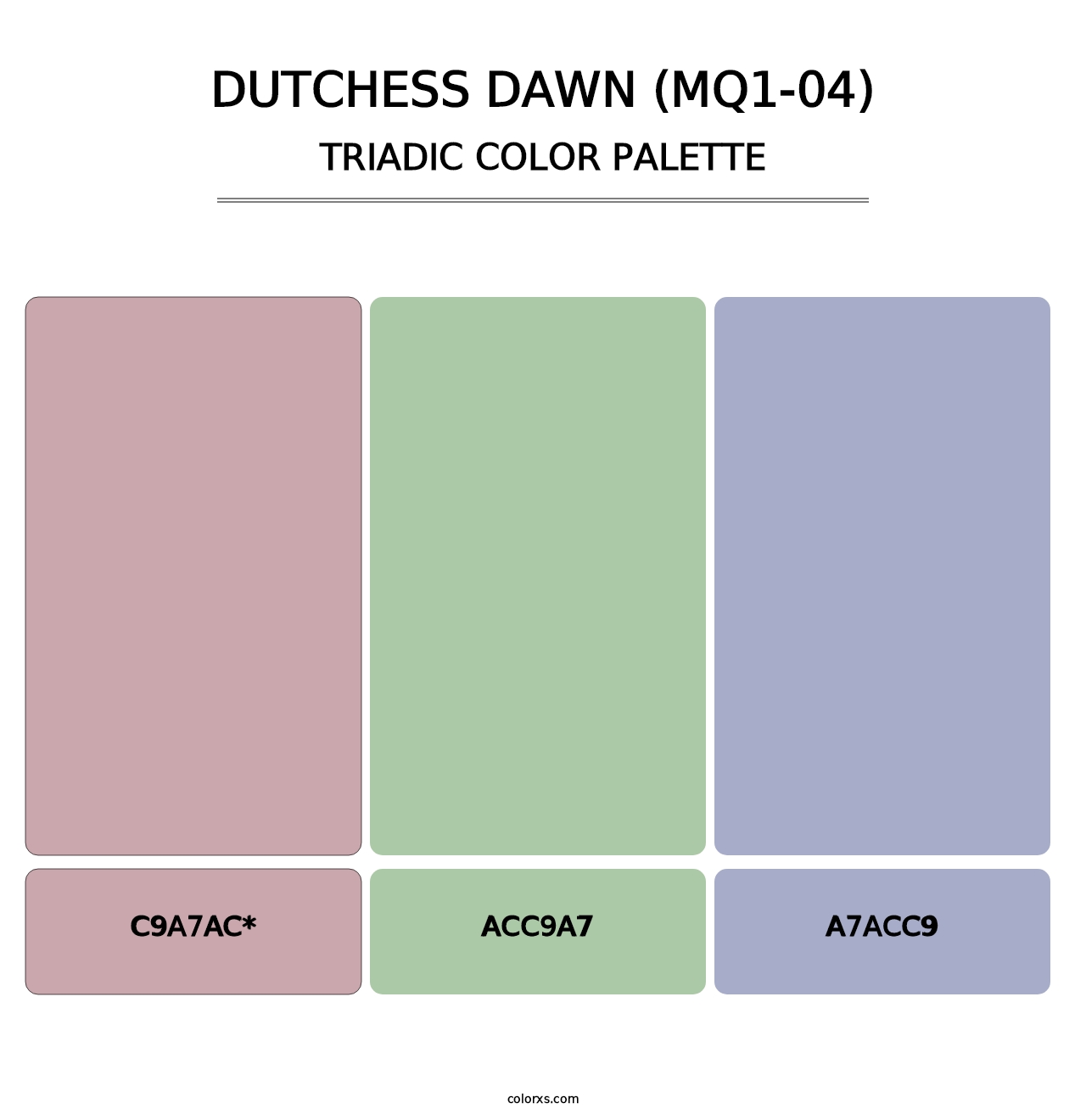Dutchess Dawn (MQ1-04) - Triadic Color Palette