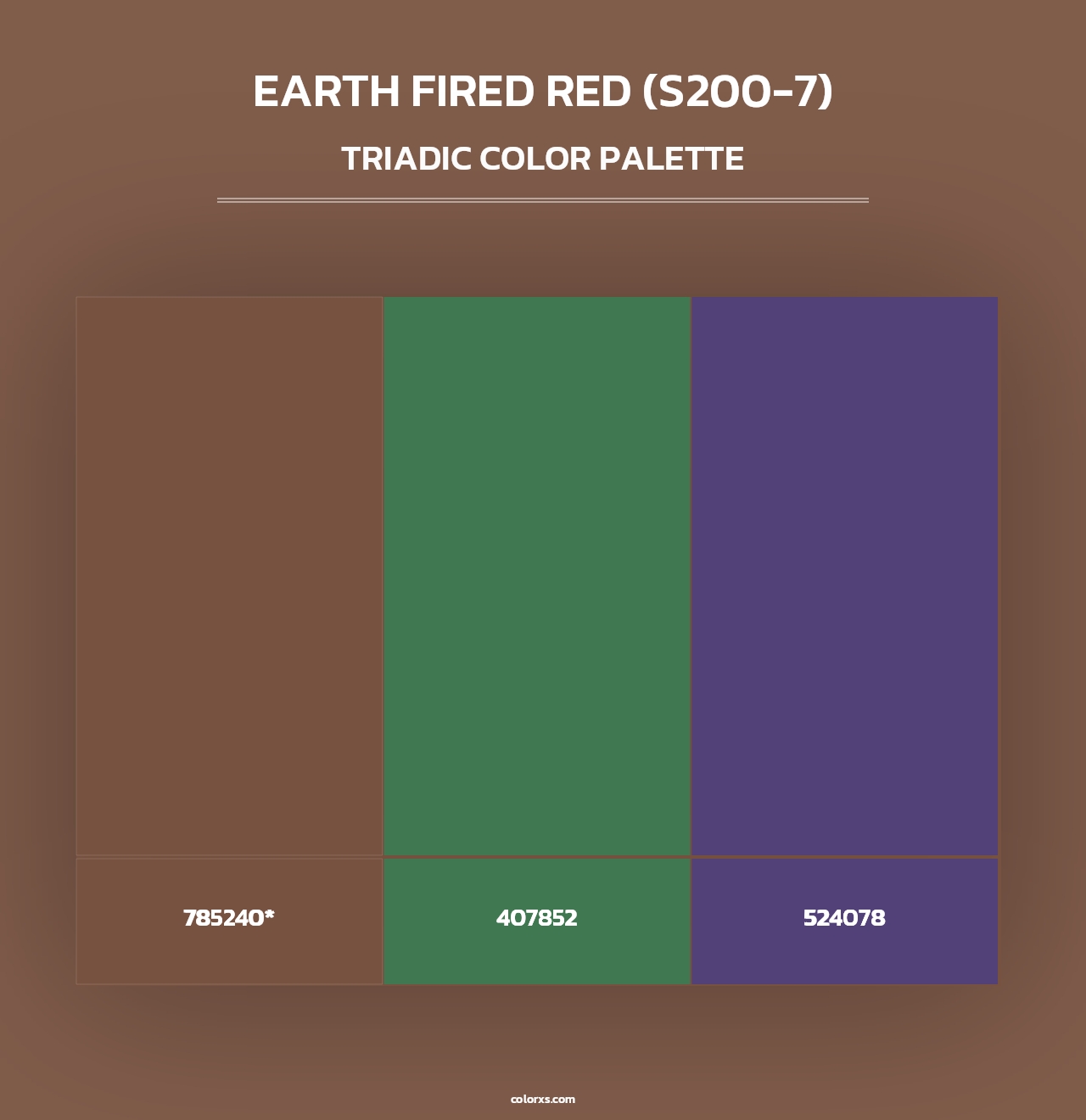Earth Fired Red (S200-7) - Triadic Color Palette