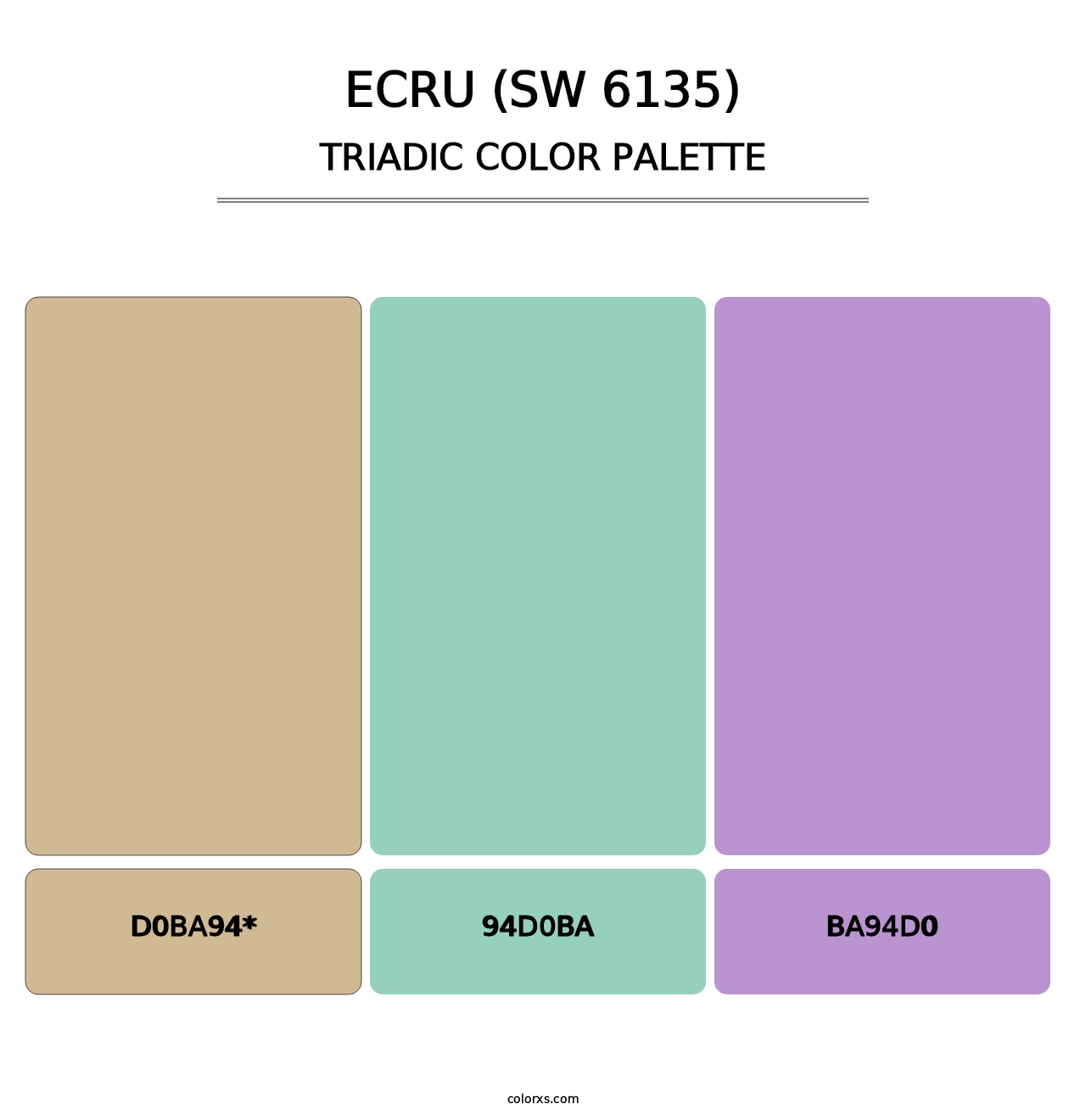 Ecru (SW 6135) - Triadic Color Palette