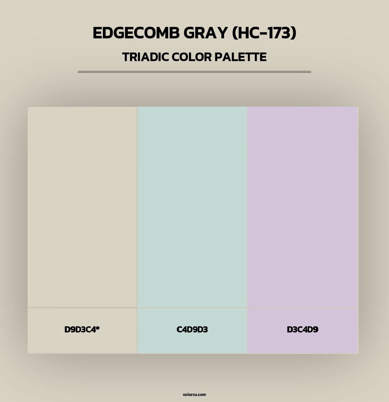 Edgecomb Gray (HC-173) - Triadic Color Palette