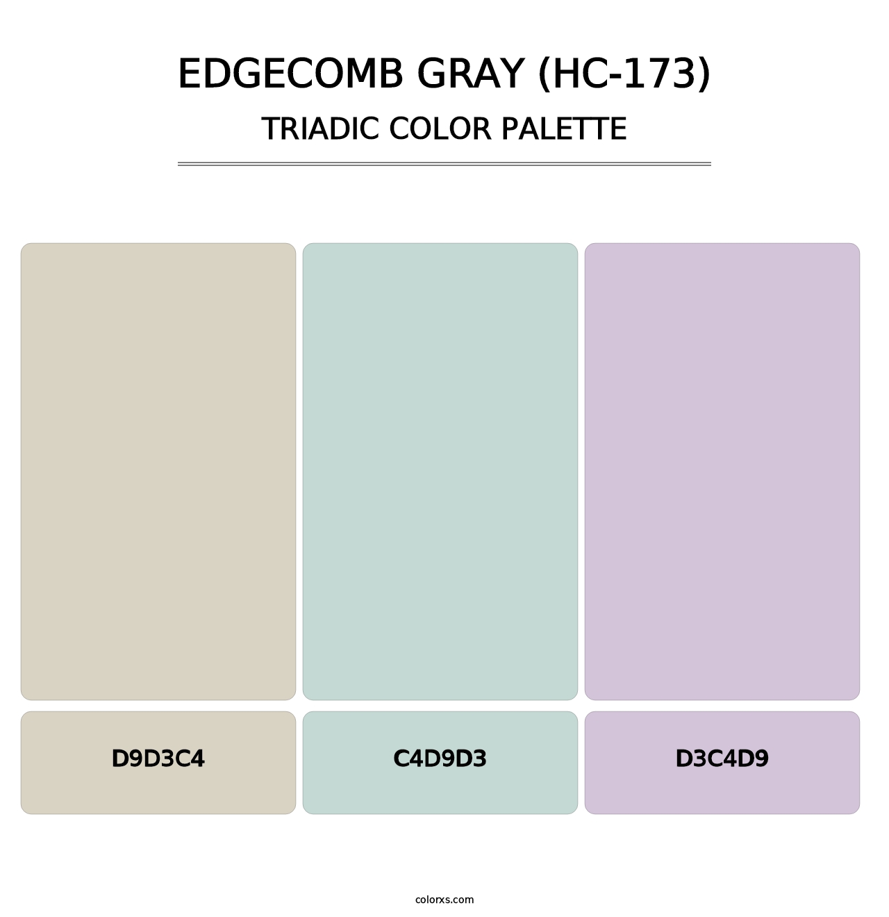 Edgecomb Gray (HC-173) - Triadic Color Palette