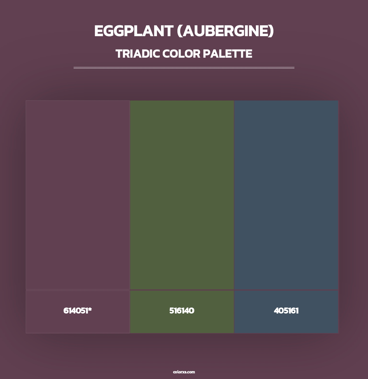 Eggplant (Aubergine) - Triadic Color Palette