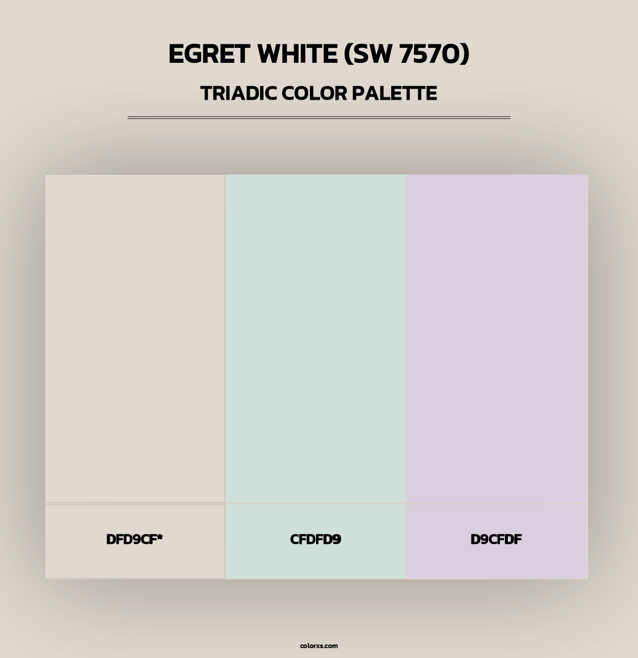 Egret White (SW 7570) - Triadic Color Palette