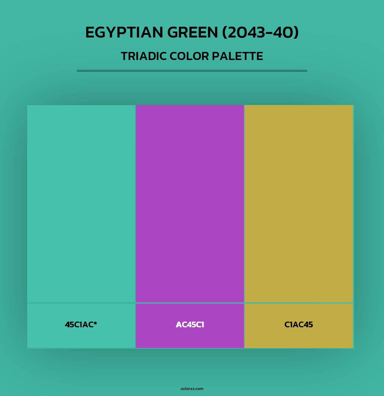 Egyptian Green (2043-40) - Triadic Color Palette