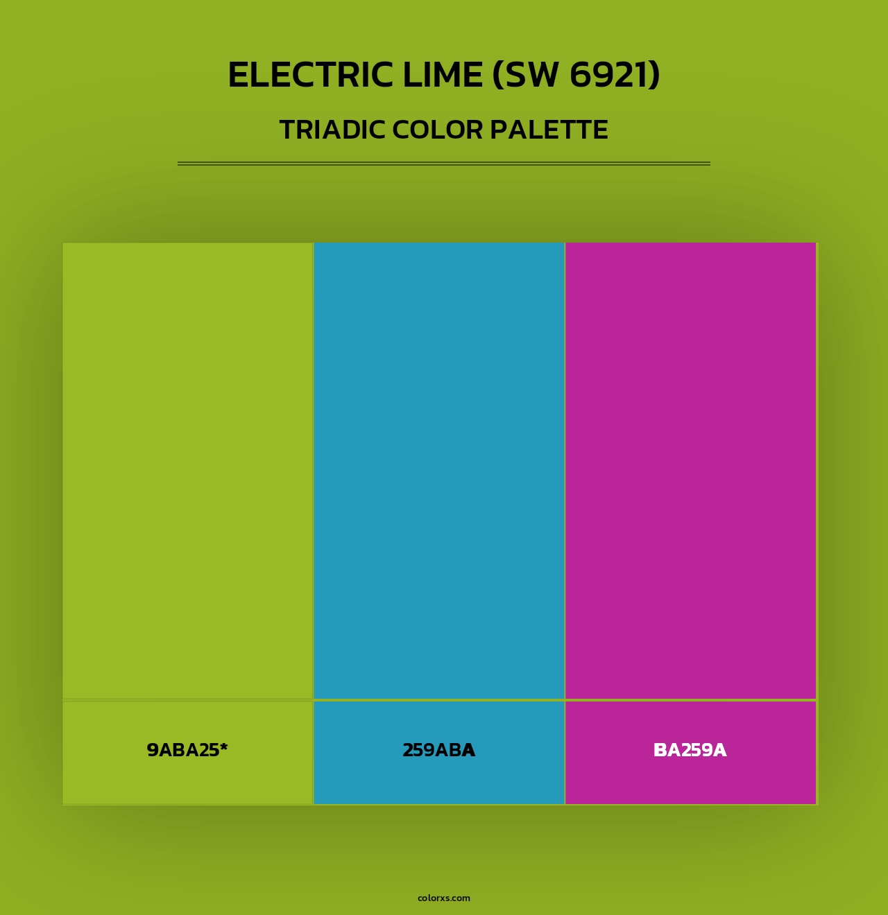 Electric Lime (SW 6921) - Triadic Color Palette