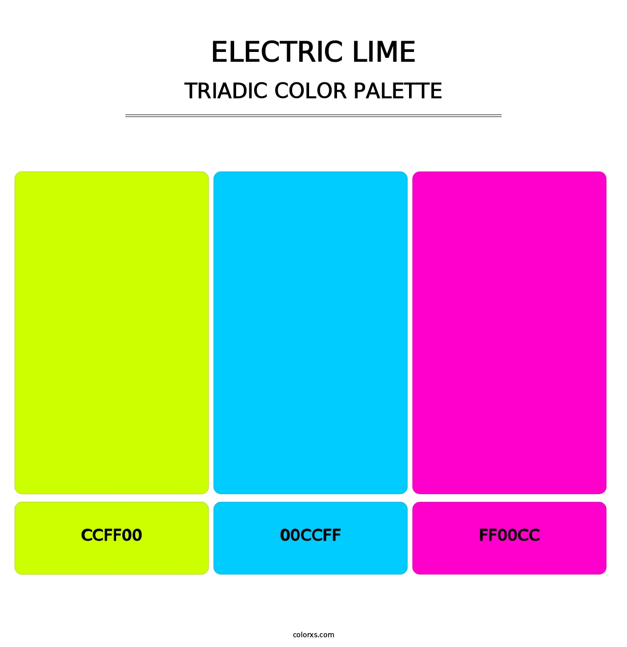Electric Lime - Triadic Color Palette