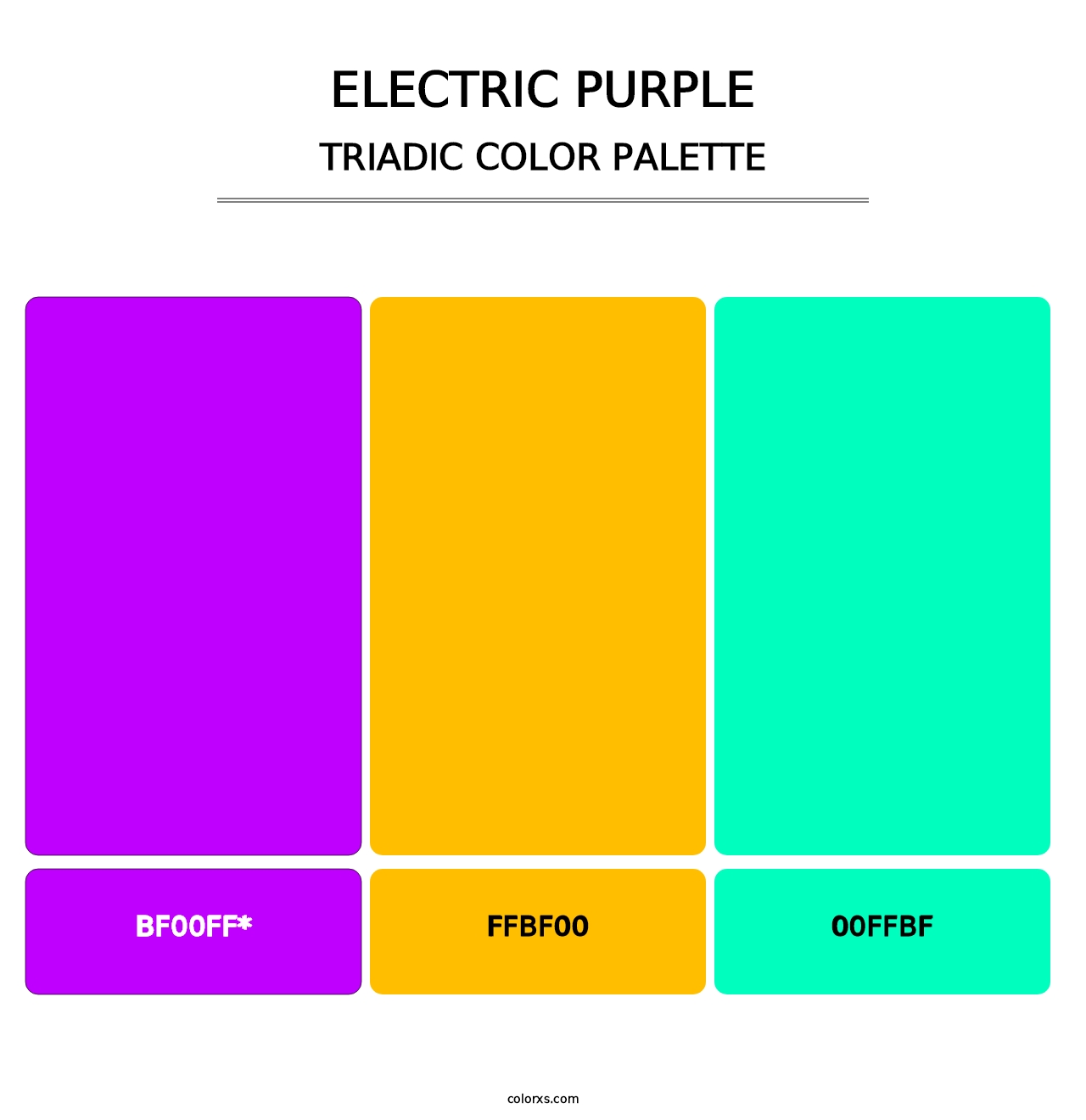 Electric Purple - Triadic Color Palette