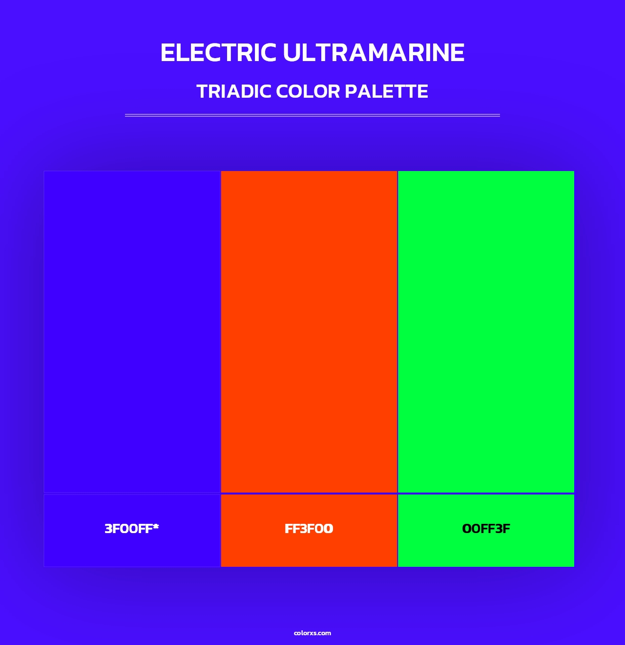Electric Ultramarine - Triadic Color Palette