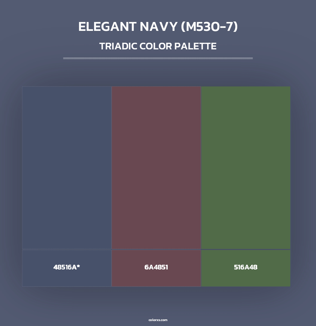 Elegant Navy (M530-7) - Triadic Color Palette