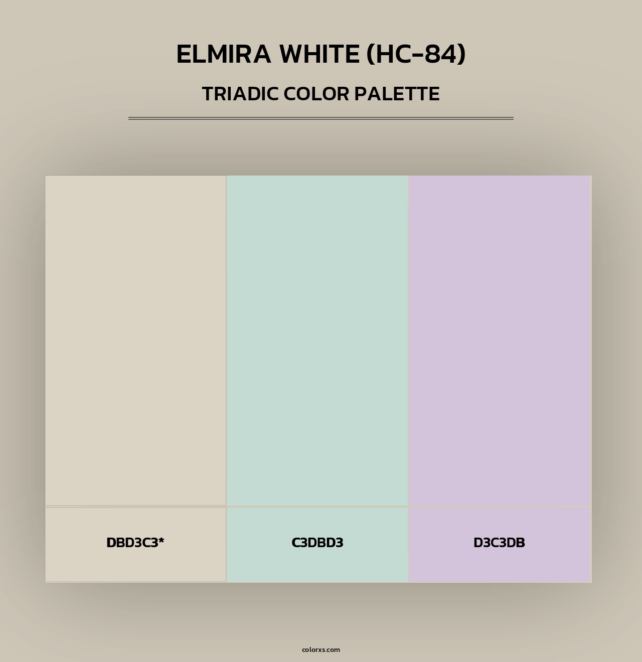 Elmira White (HC-84) - Triadic Color Palette