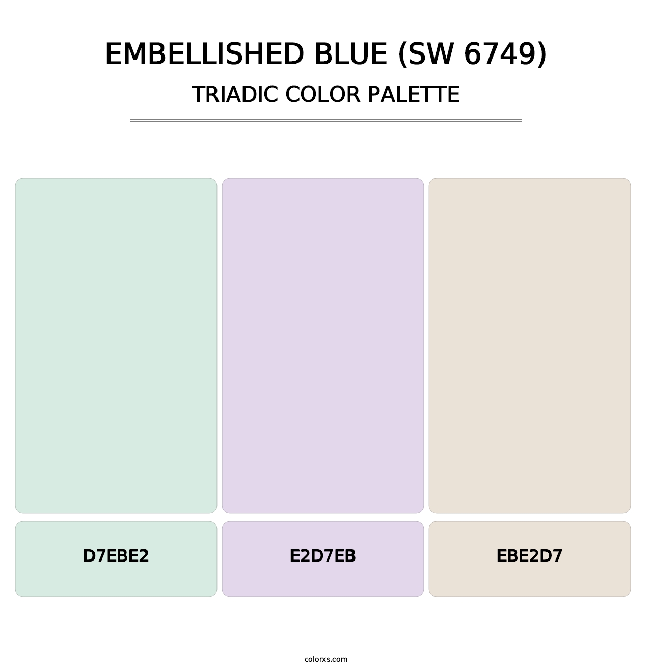 Embellished Blue (SW 6749) - Triadic Color Palette
