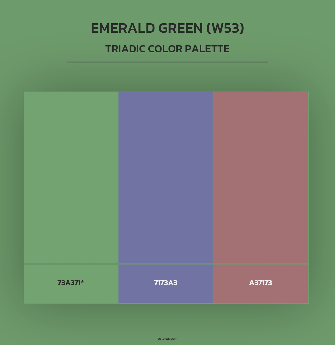 Emerald Green (W53) - Triadic Color Palette