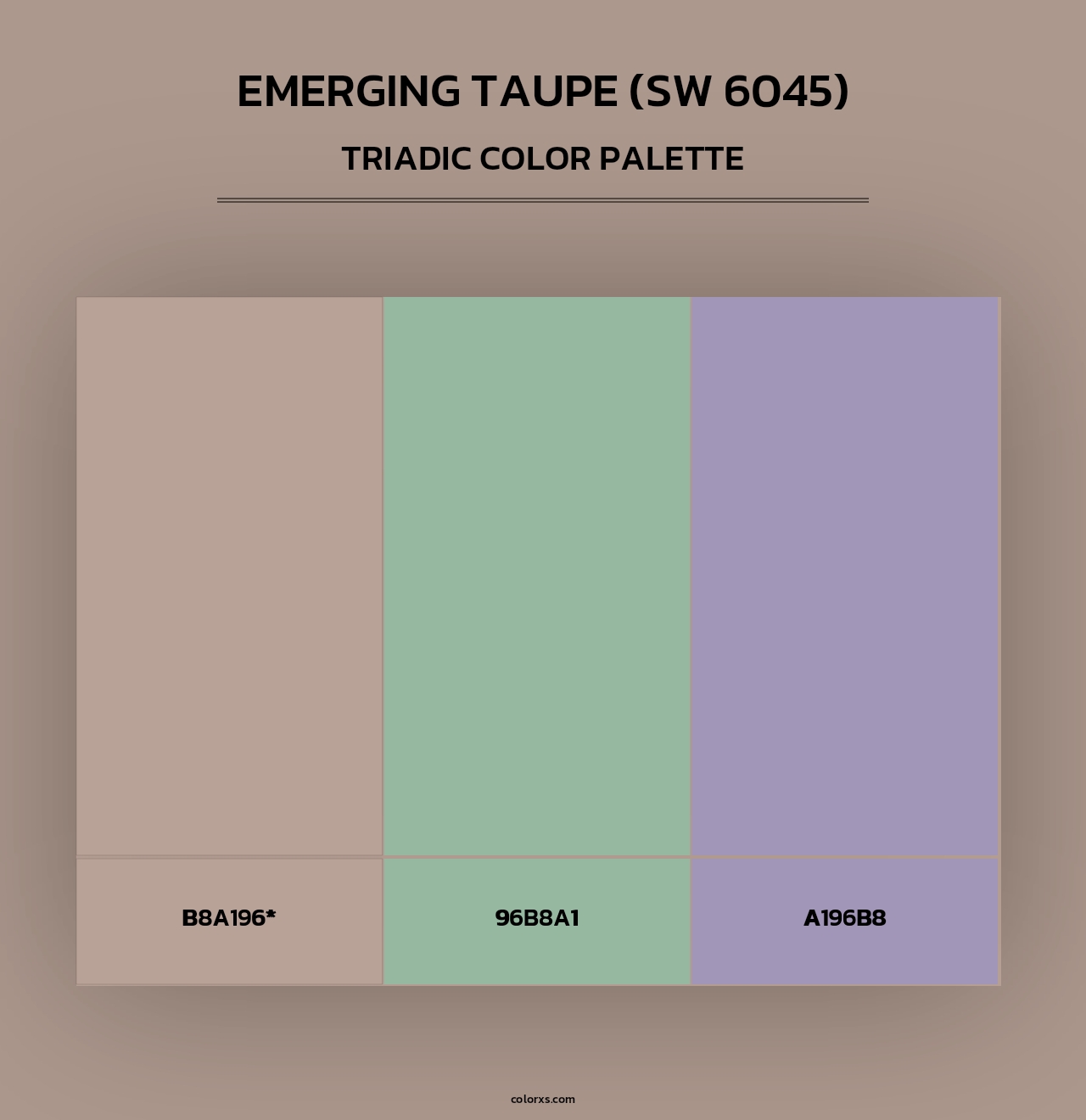 Emerging Taupe (SW 6045) - Triadic Color Palette
