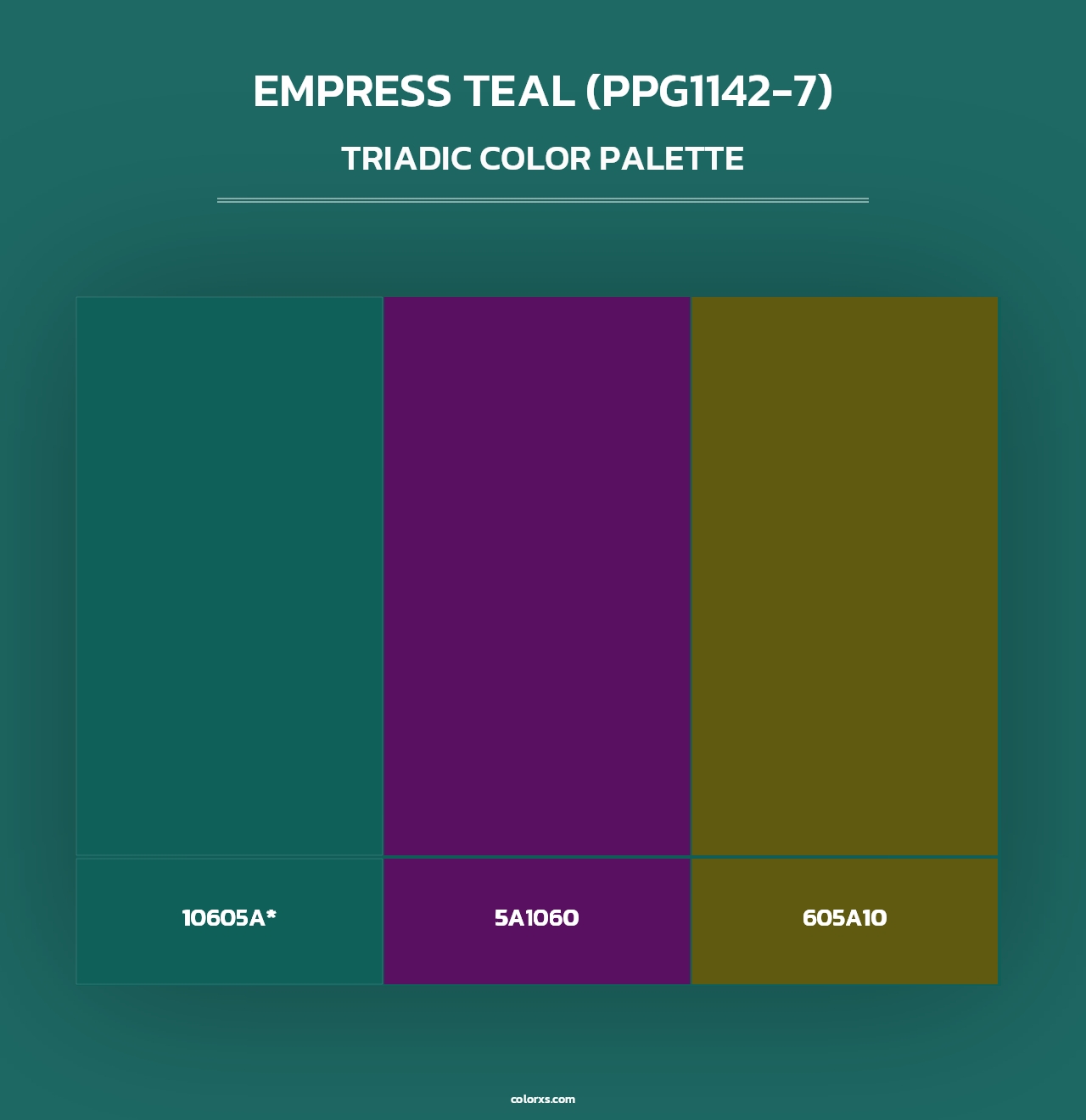 Empress Teal (PPG1142-7) - Triadic Color Palette