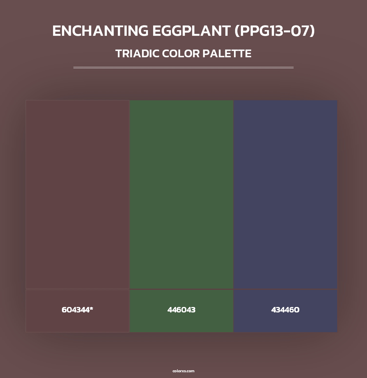 Enchanting Eggplant (PPG13-07) - Triadic Color Palette