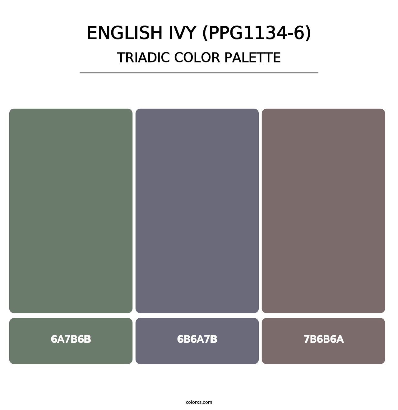 English Ivy (PPG1134-6) - Triadic Color Palette