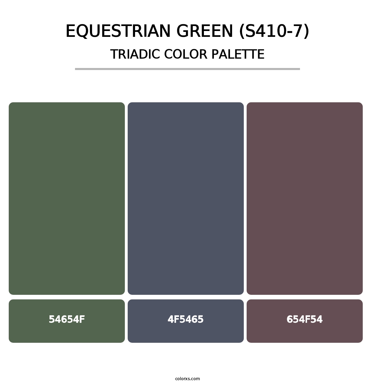 Equestrian Green (S410-7) - Triadic Color Palette