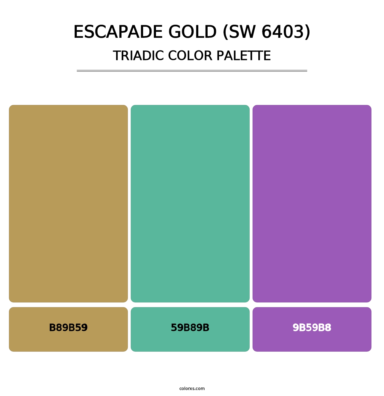 Escapade Gold (SW 6403) - Triadic Color Palette