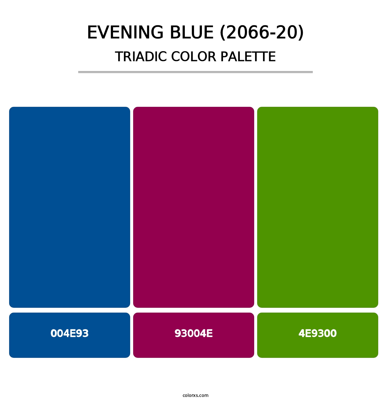 Evening Blue (2066-20) - Triadic Color Palette