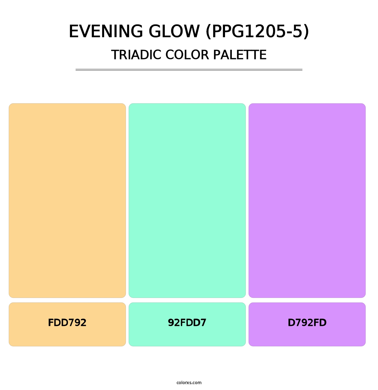 Evening Glow (PPG1205-5) - Triadic Color Palette