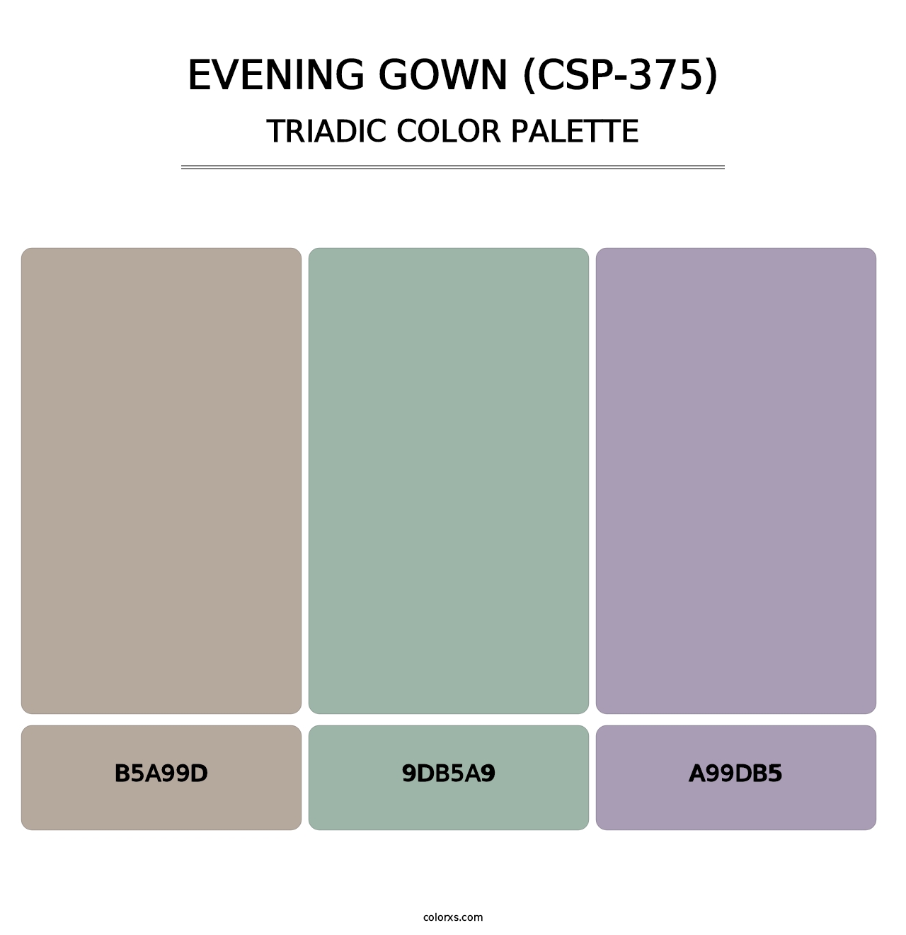 Evening Gown (CSP-375) - Triadic Color Palette