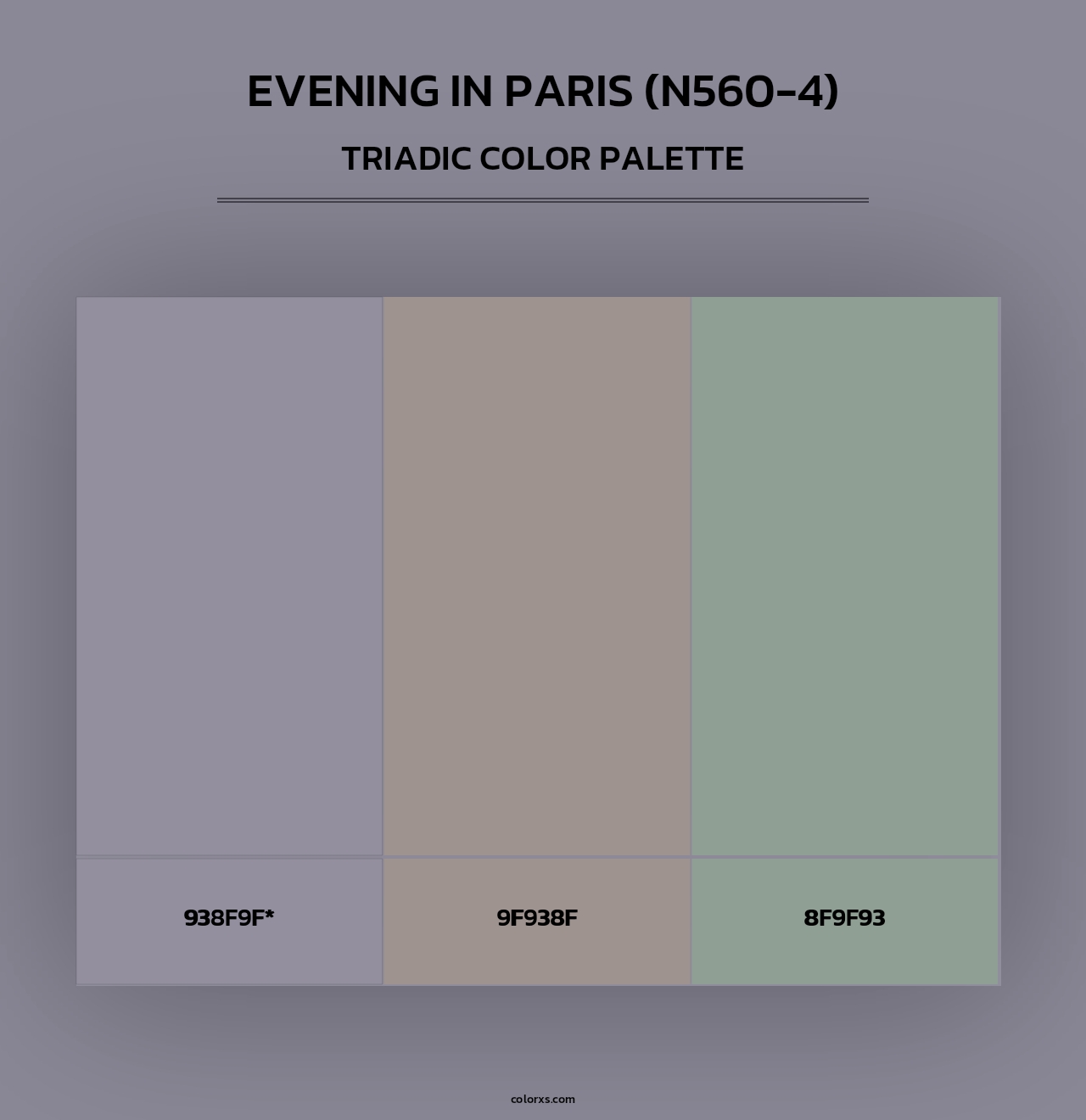 Evening In Paris (N560-4) - Triadic Color Palette
