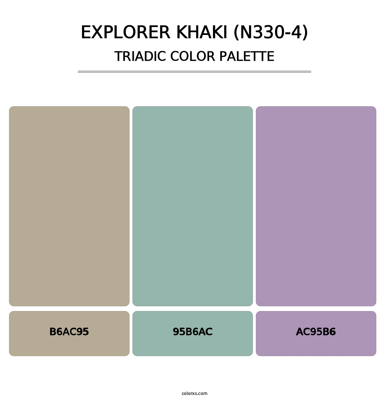 Explorer Khaki (N330-4) - Triadic Color Palette