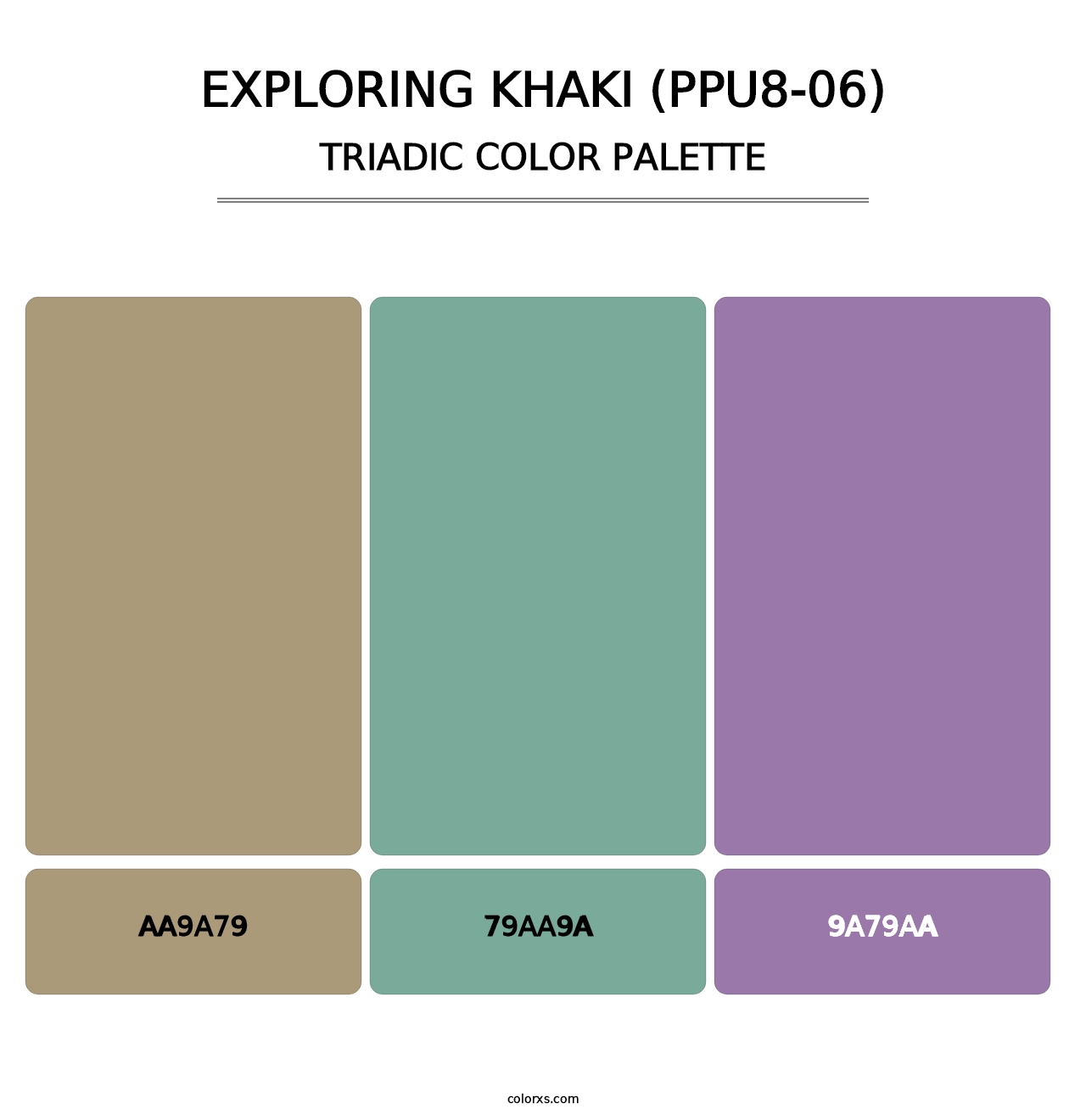 Exploring Khaki (PPU8-06) - Triadic Color Palette