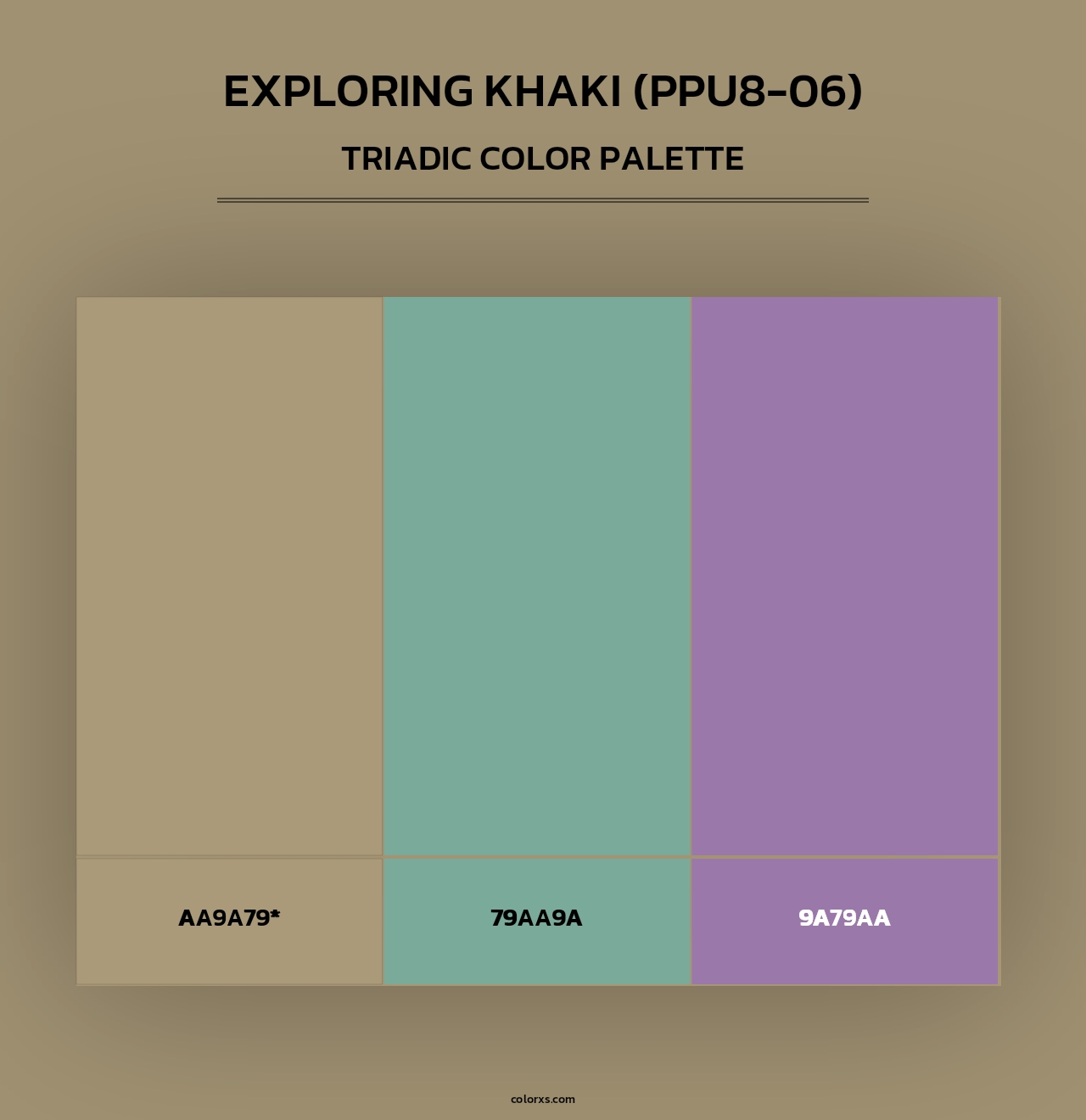 Exploring Khaki (PPU8-06) - Triadic Color Palette