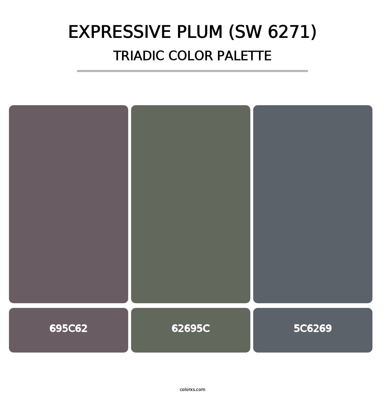 Expressive Plum (SW 6271) - Triadic Color Palette