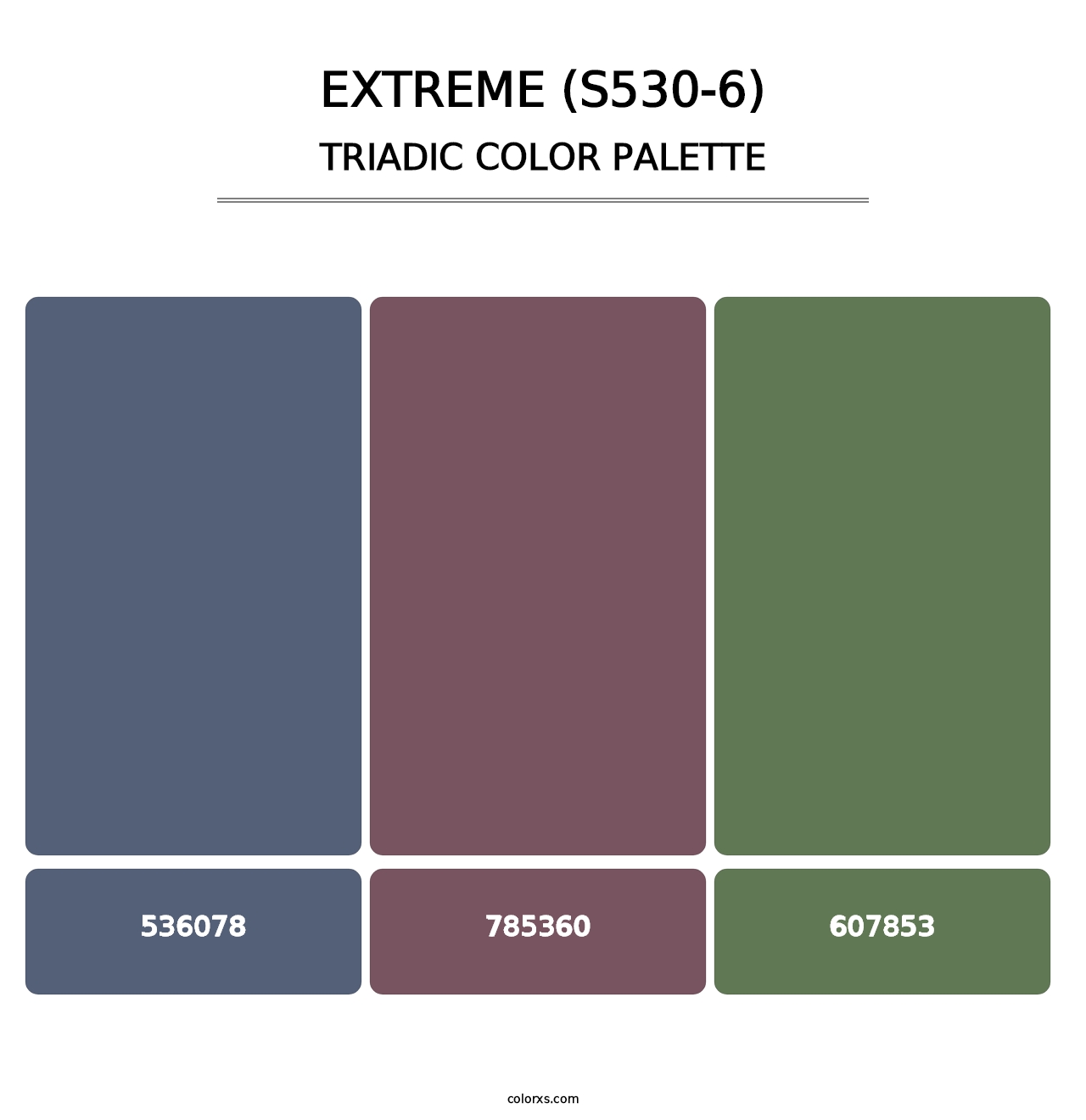 Extreme (S530-6) - Triadic Color Palette