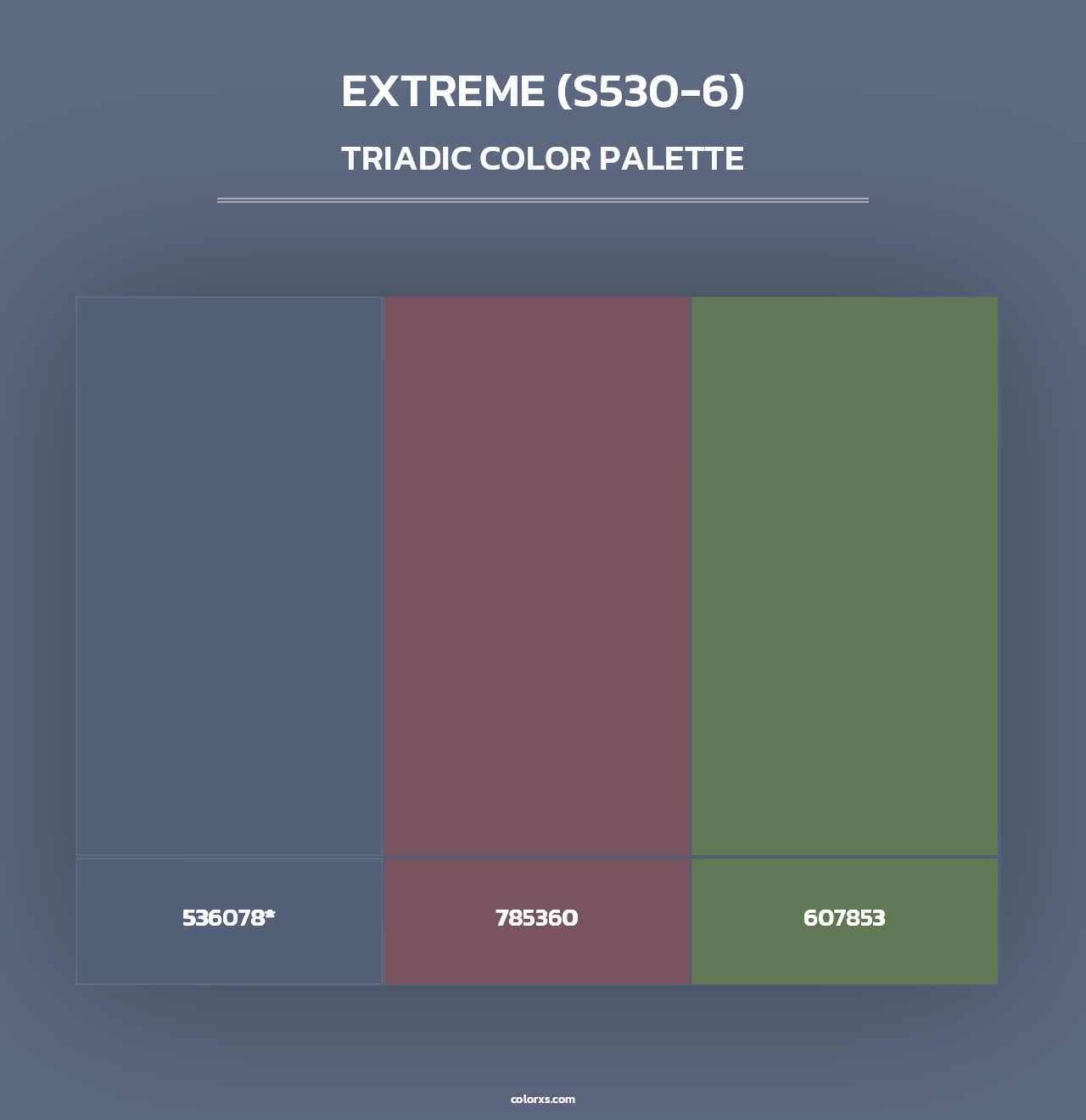 Extreme (S530-6) - Triadic Color Palette
