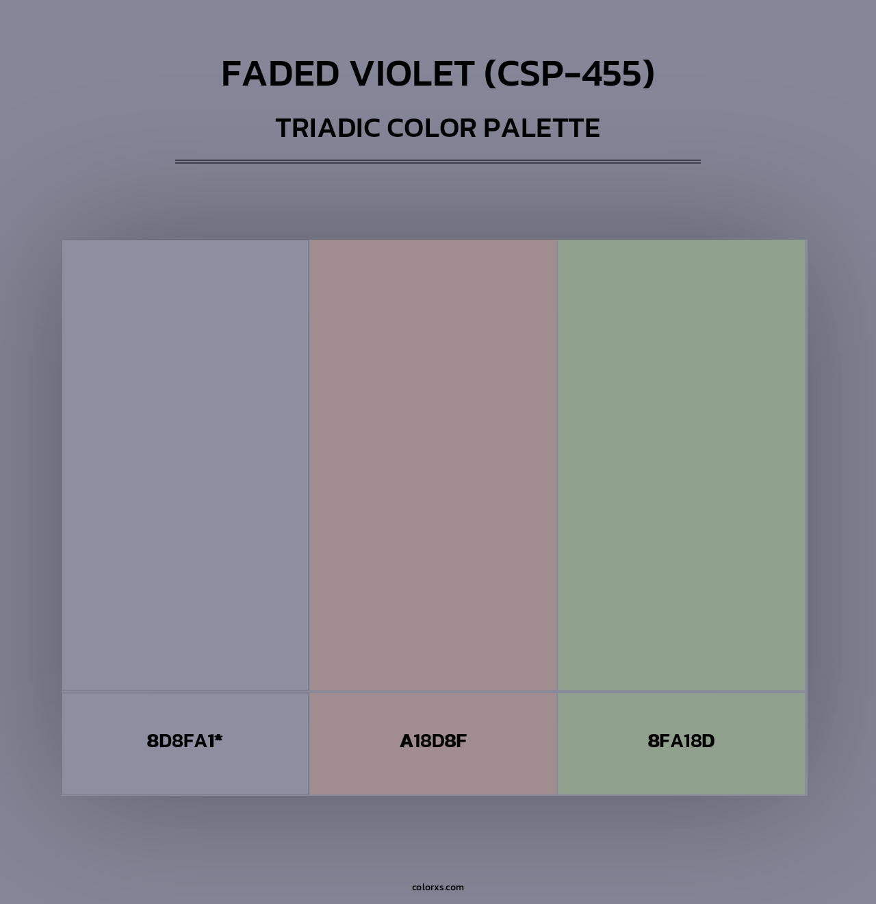 Faded Violet (CSP-455) - Triadic Color Palette