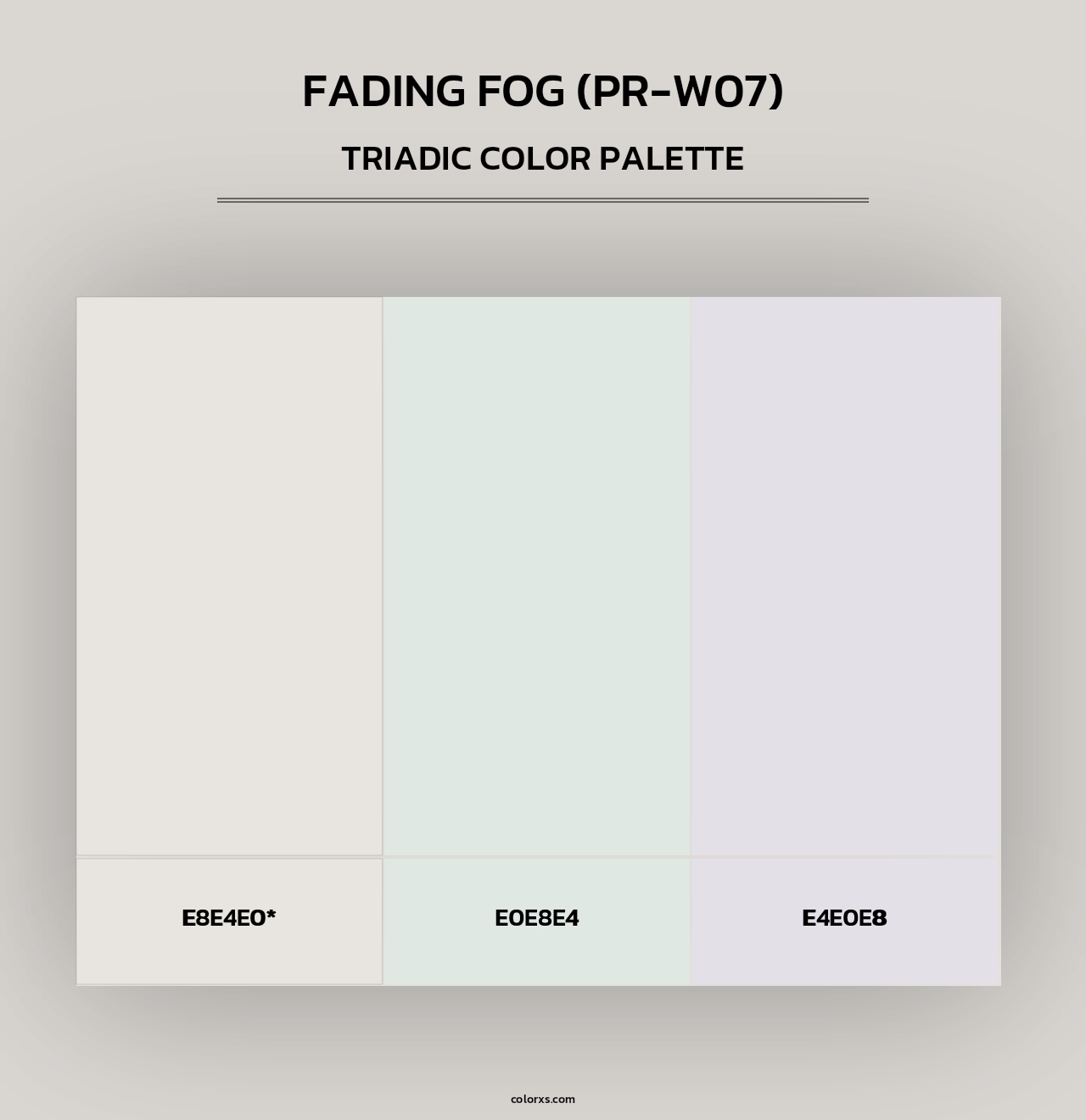 Fading Fog (PR-W07) - Triadic Color Palette
