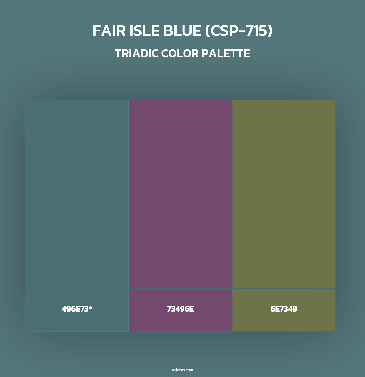 Fair Isle Blue (CSP-715) - Triadic Color Palette
