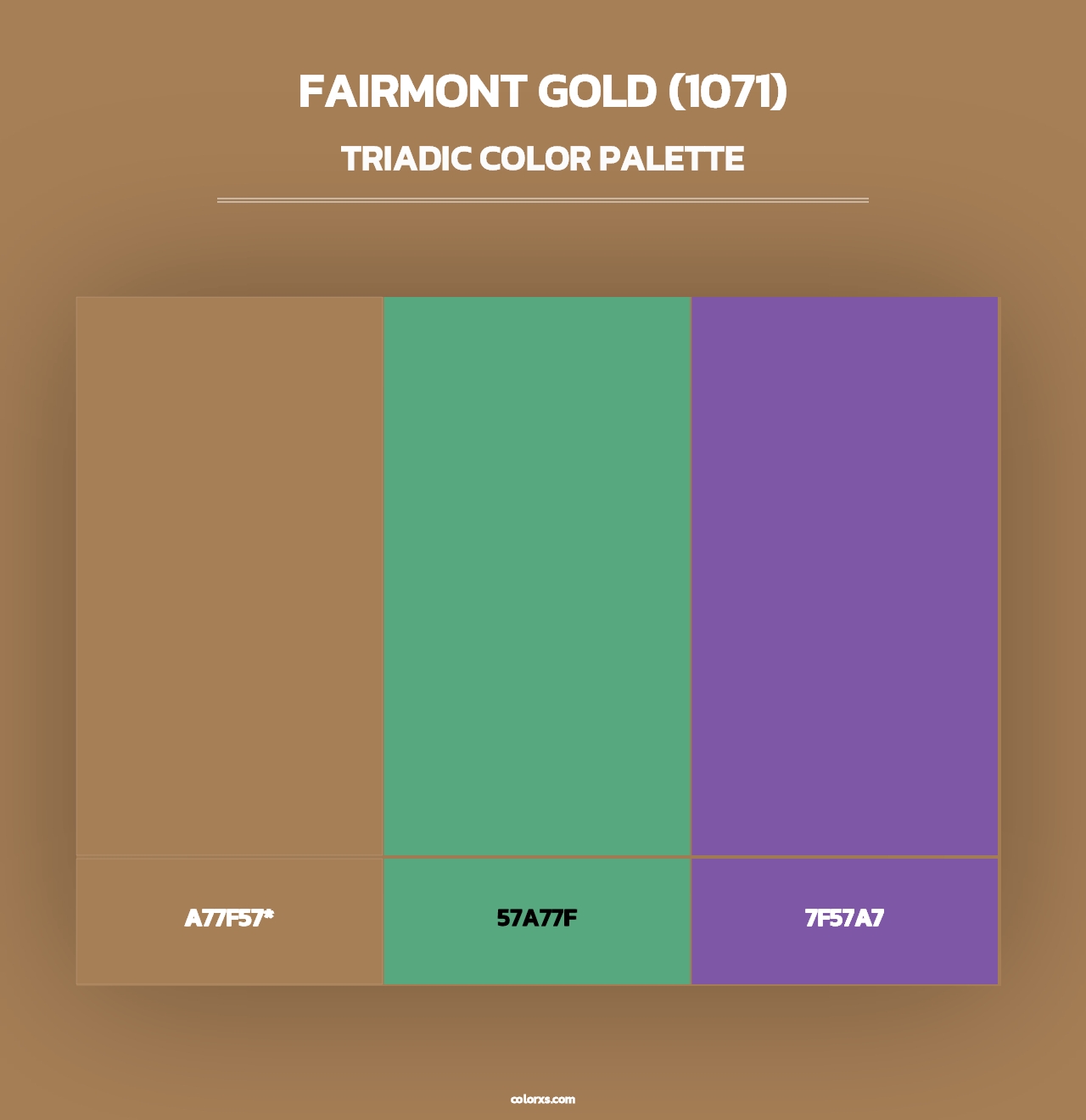 Fairmont Gold (1071) - Triadic Color Palette