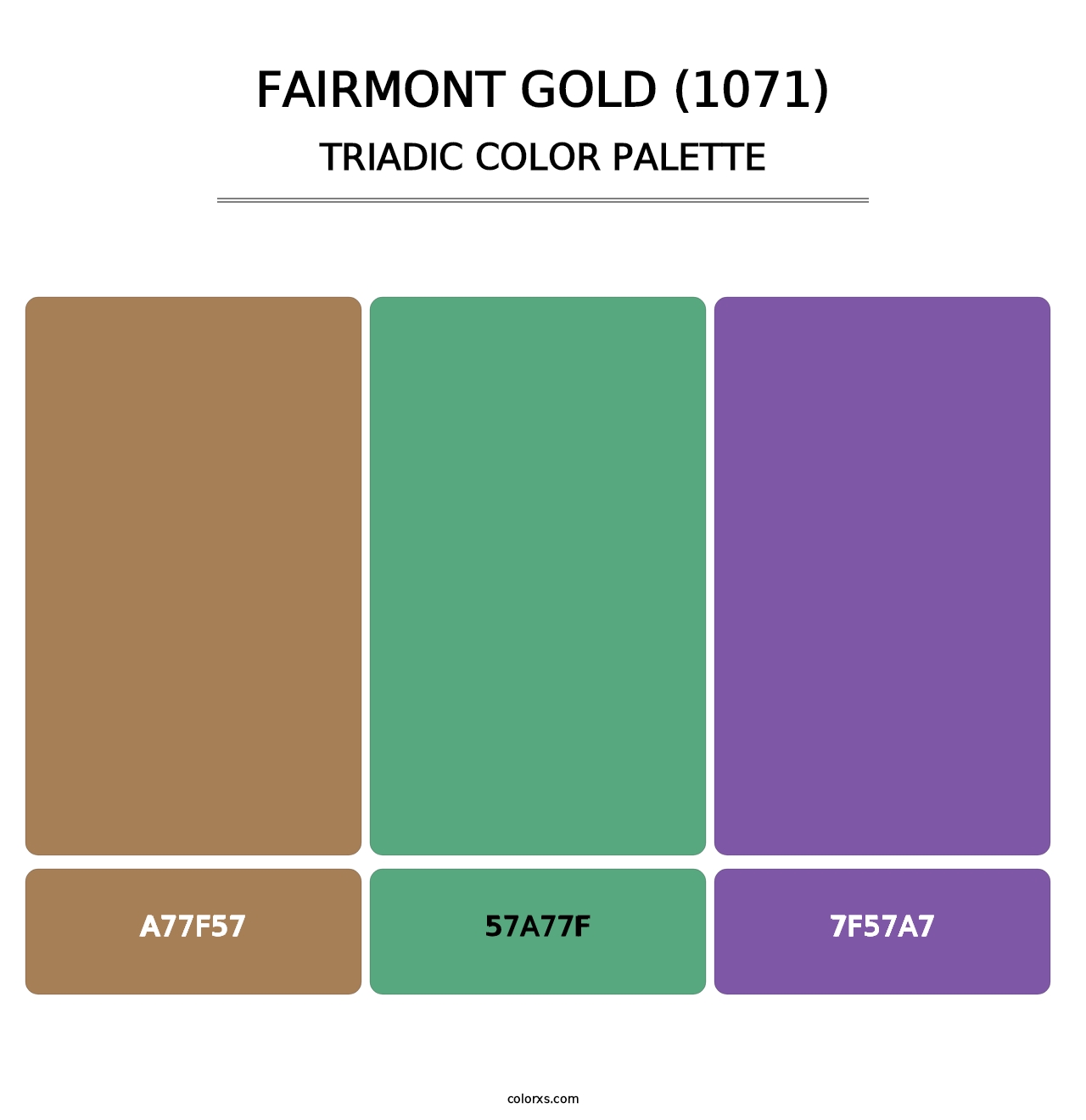 Fairmont Gold (1071) - Triadic Color Palette