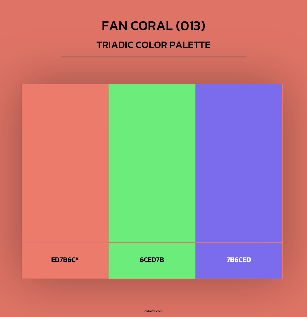Fan Coral (013) - Triadic Color Palette