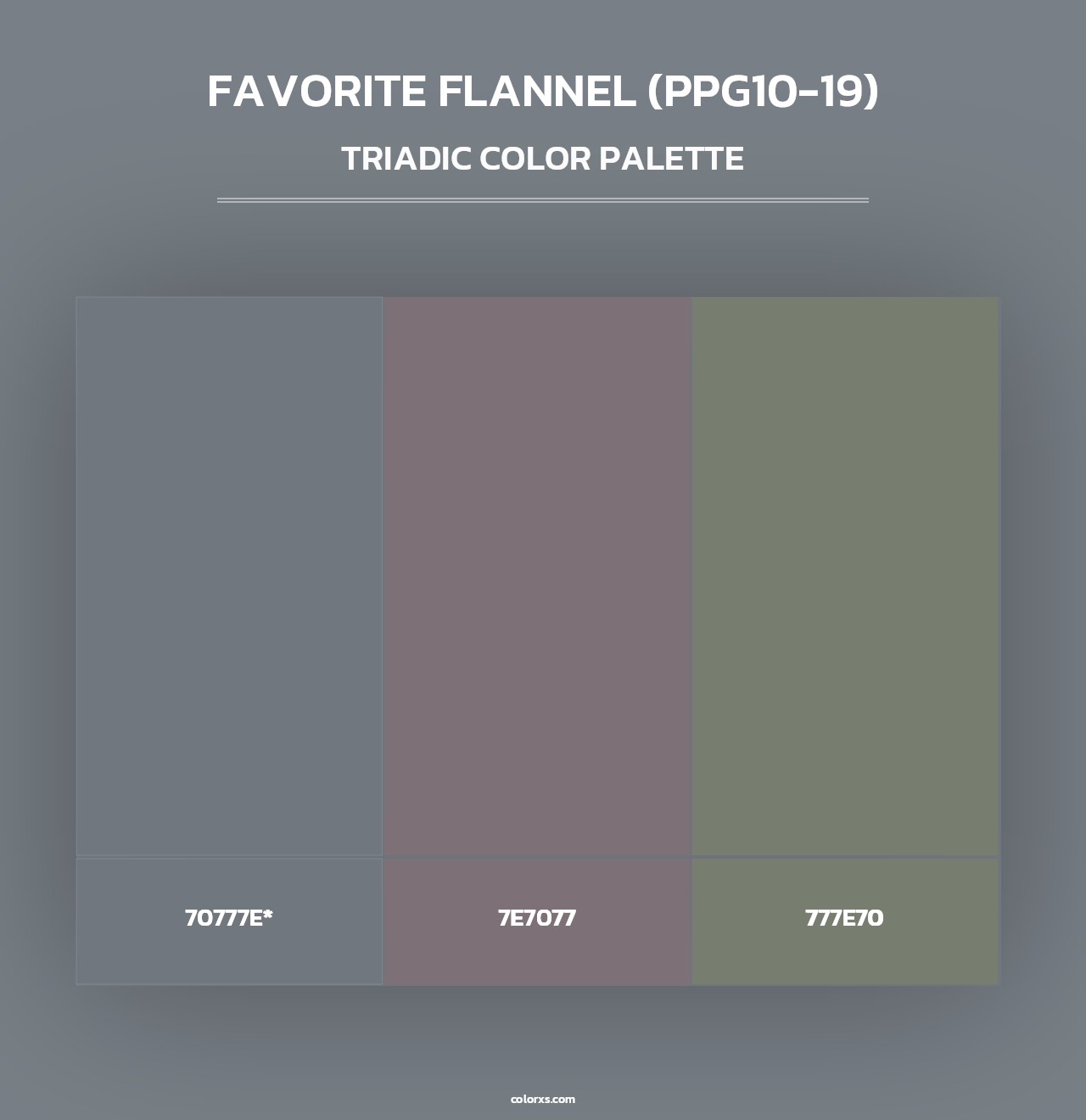 Favorite Flannel (PPG10-19) - Triadic Color Palette