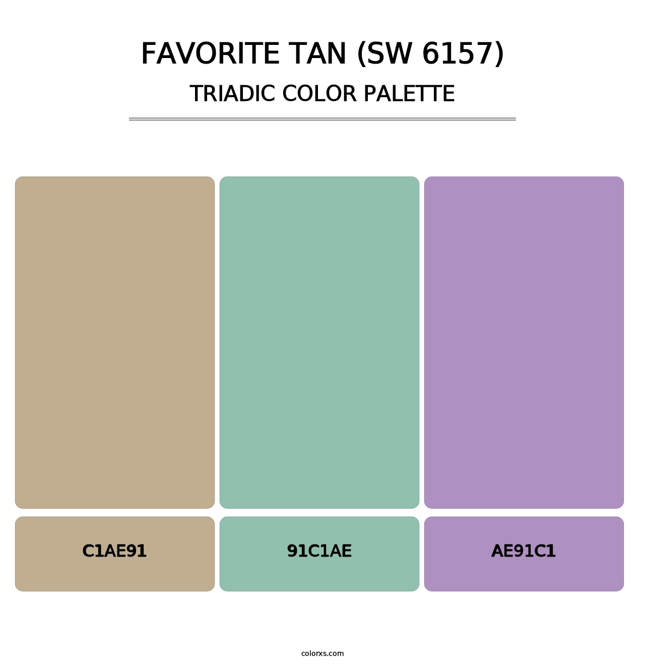 Favorite Tan (SW 6157) - Triadic Color Palette