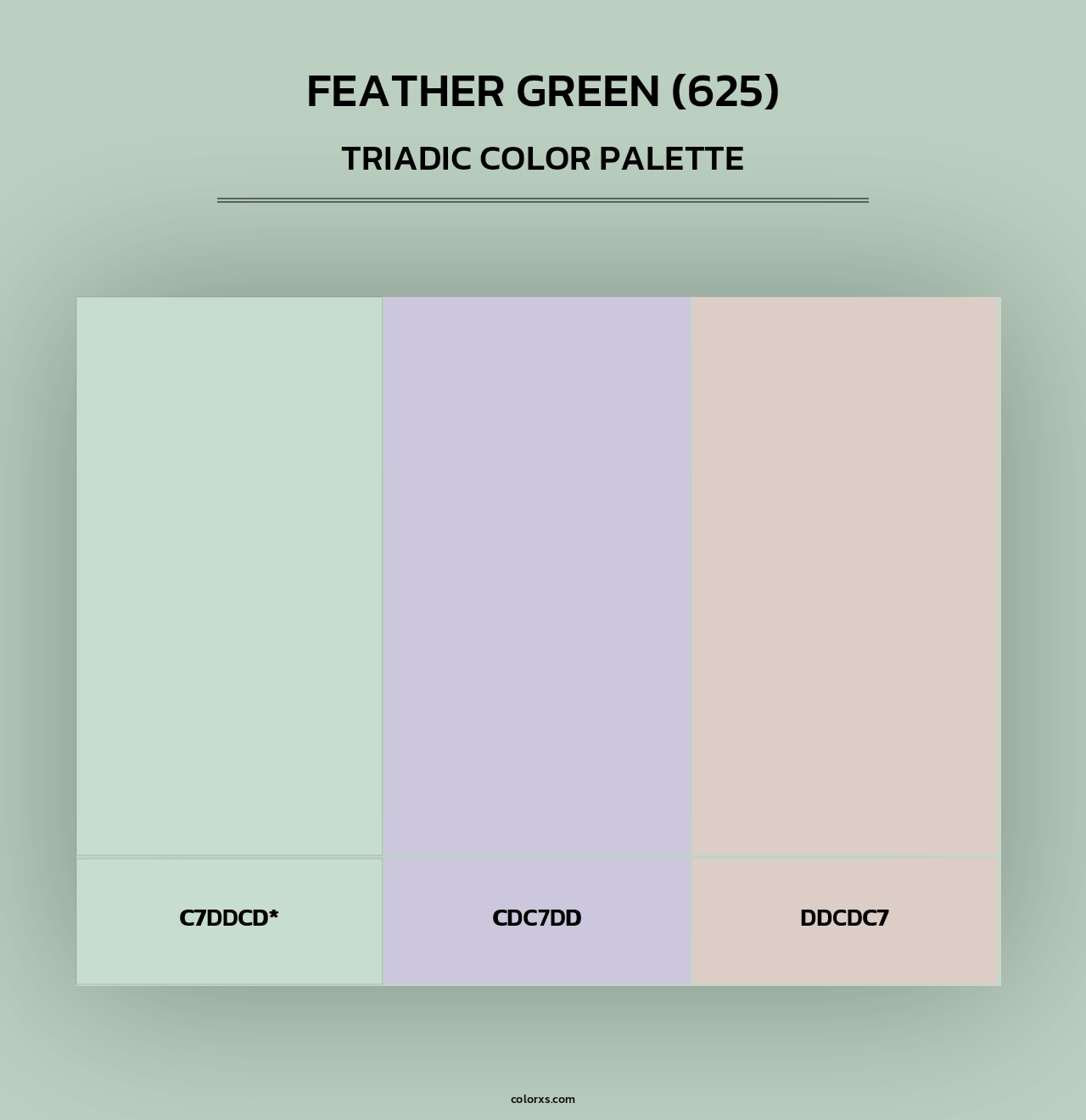Feather Green (625) - Triadic Color Palette