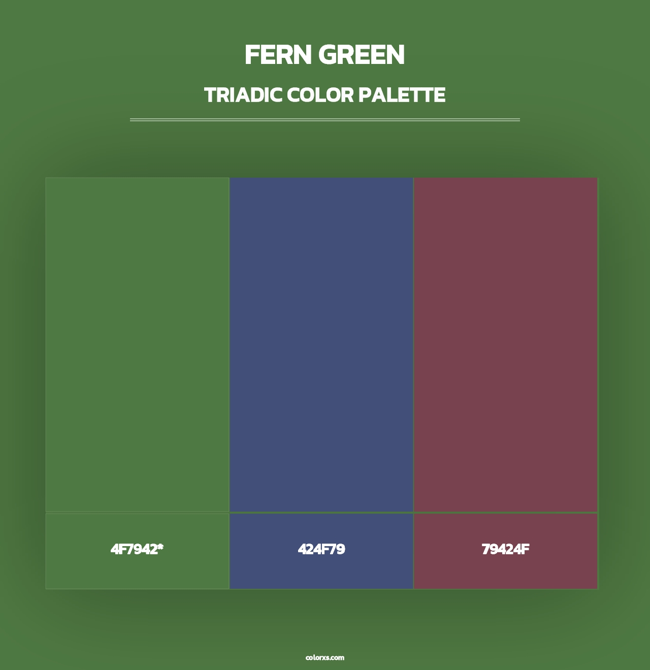 Fern green - Triadic Color Palette