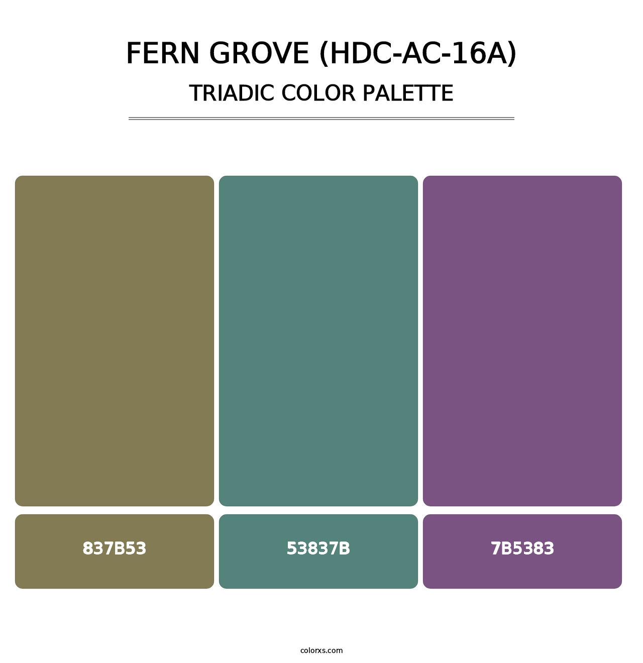 Fern Grove (HDC-AC-16A) - Triadic Color Palette