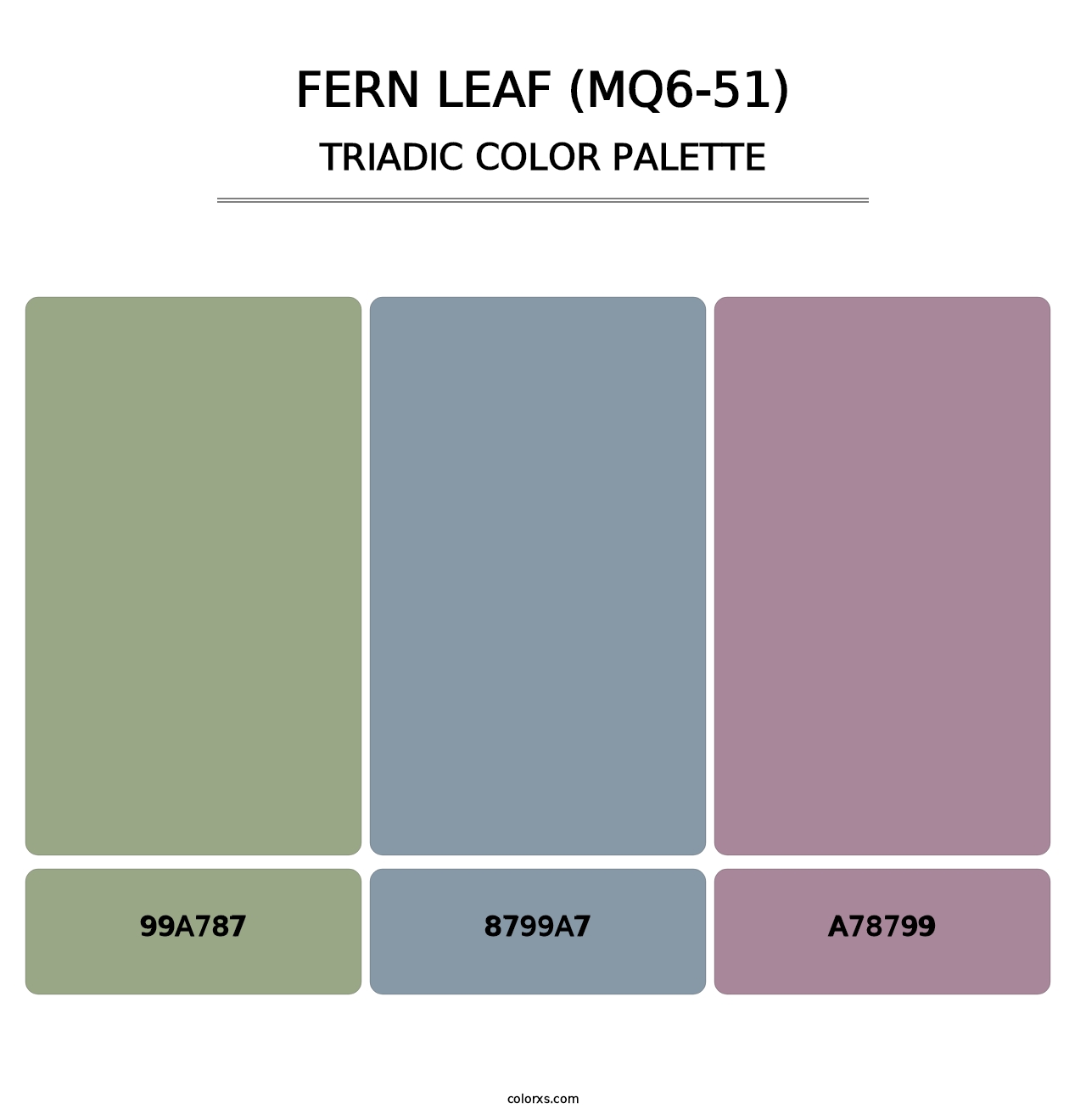Fern Leaf (MQ6-51) - Triadic Color Palette